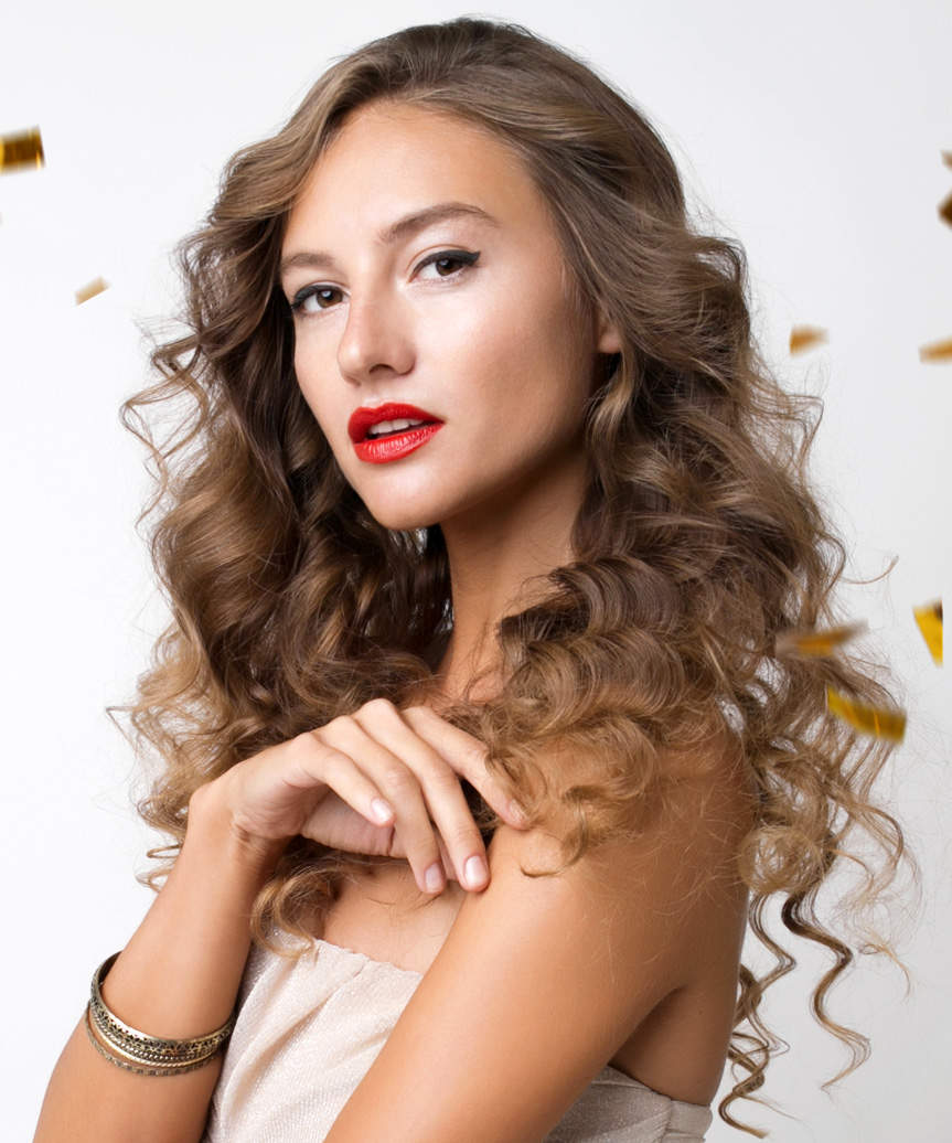 Long Hairstyle With Romantic Waves And Curls - view from the side