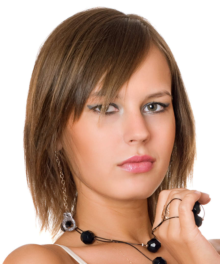Choppy Medium-Length Layered Bob Haircut - view from the side