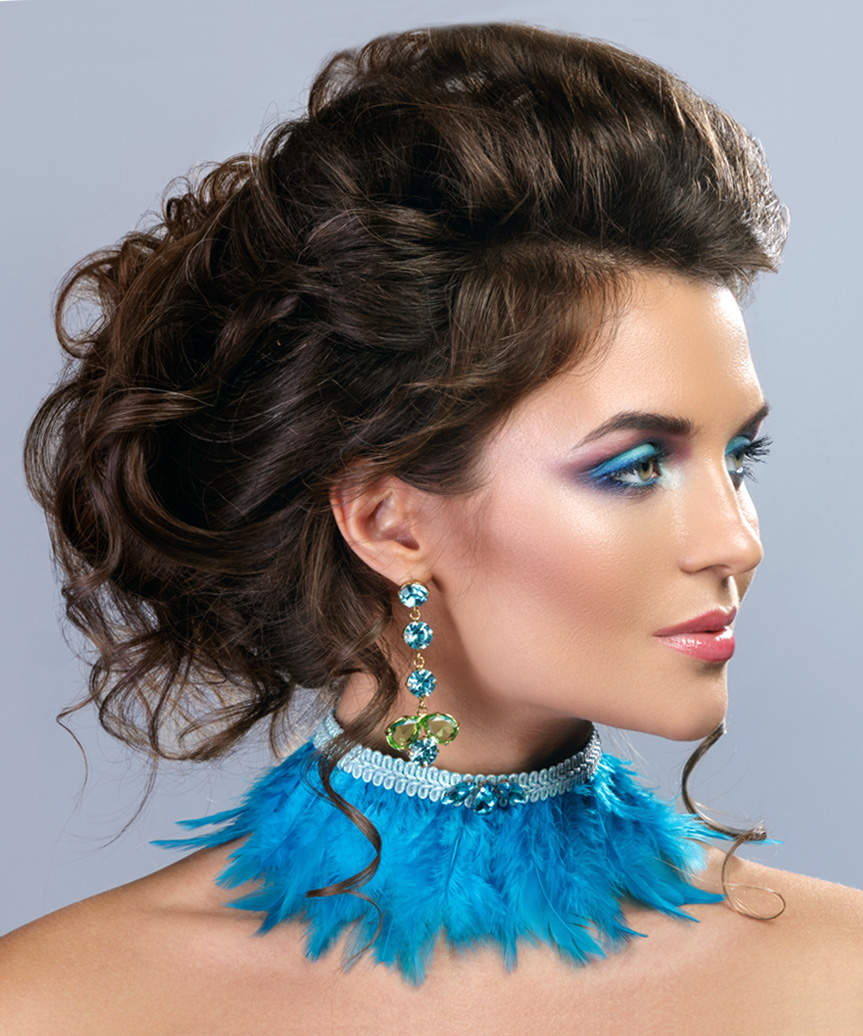 Formal Updo Hairstyle With Curls - view from the side