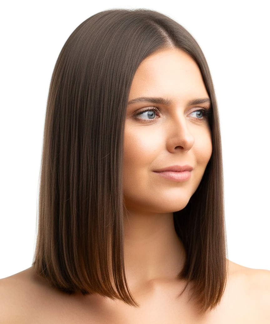 Sleek Shoulder-Length Bob Haircut - view from the side