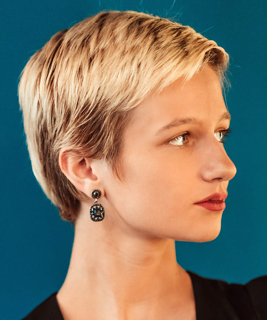 Modern Two-Tone Pixie Hair Cut - view from the side