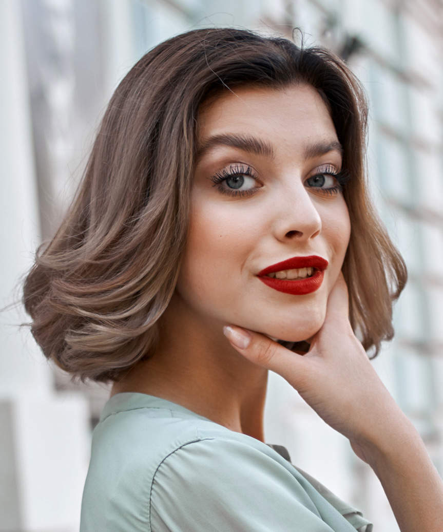 Modern Chin-Length Choppy Bob Haircut - view from the side