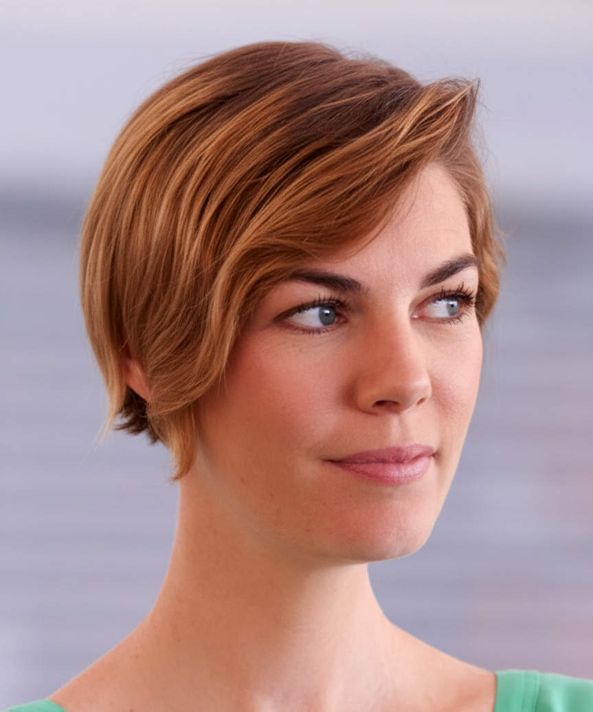 Short Modern Bob Hair Cut - view from the side