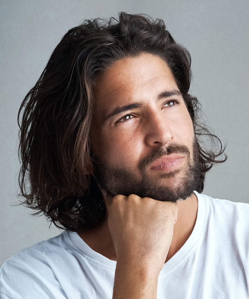 Casual Medium-Length Shaggy Hairstyle For Men - view from the side