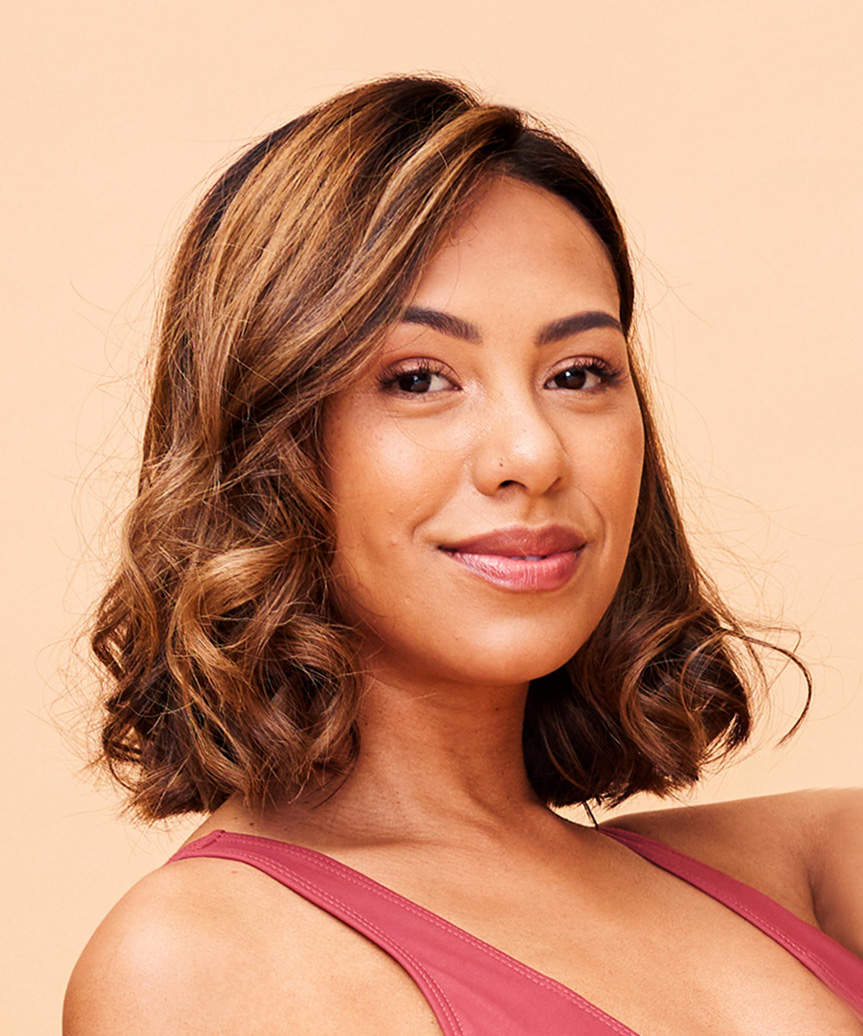 Medium Length-Hairstyle With Tousled Curls - view from the side
