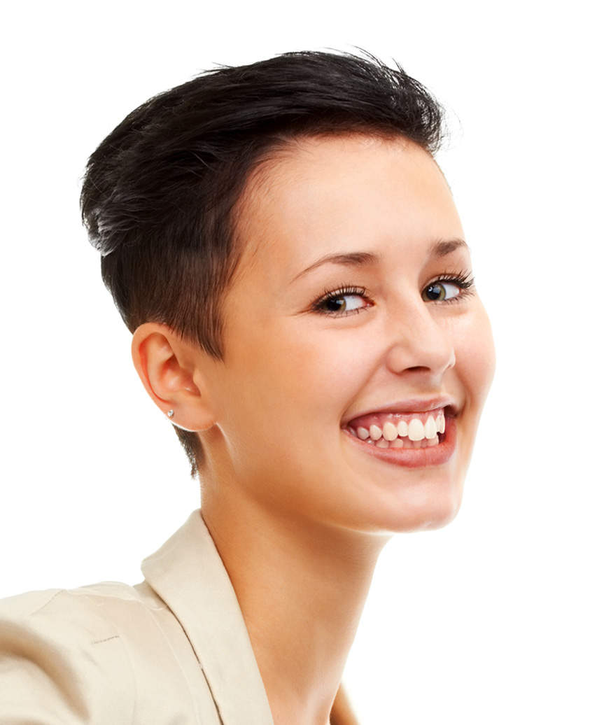 Sleek Tapered Pixie Cut - view from the side