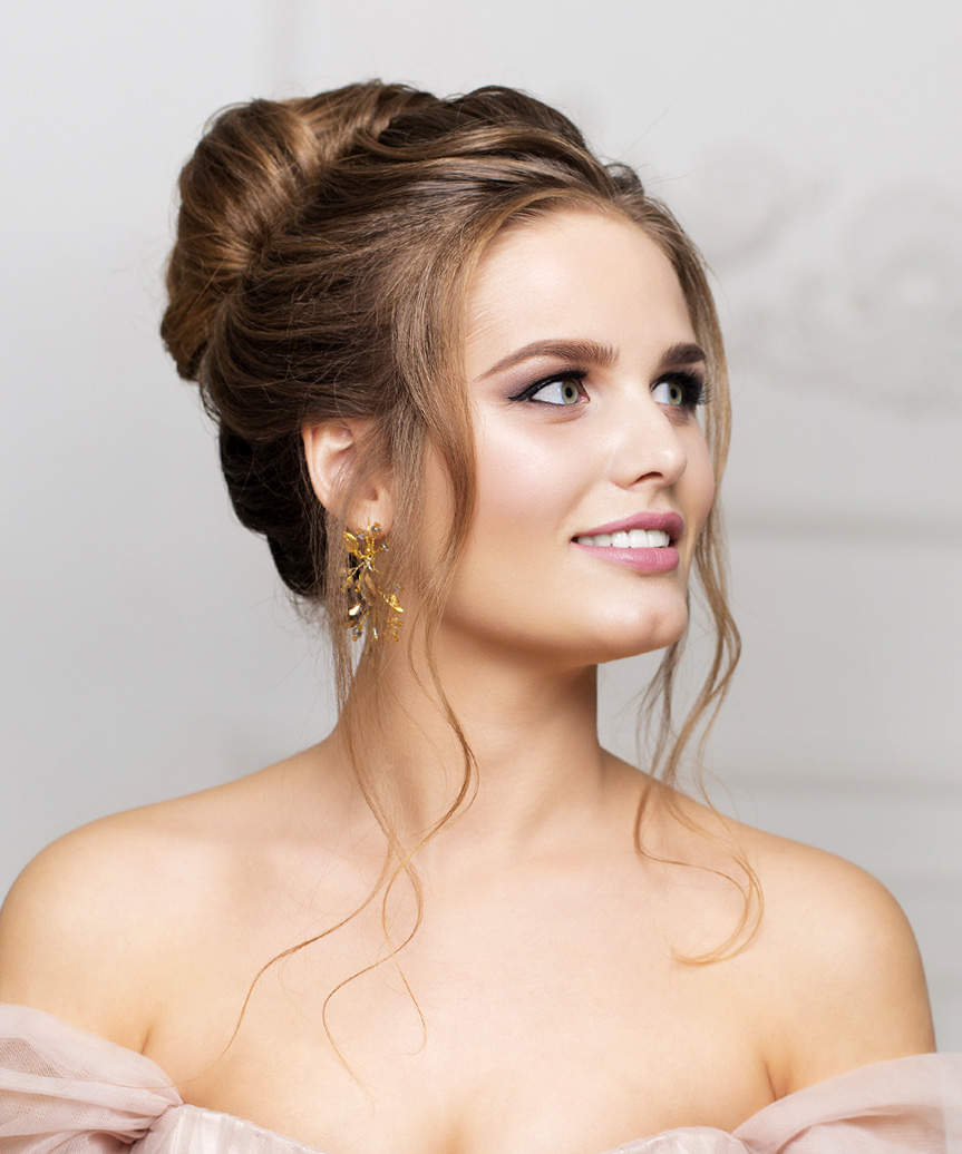 Elegant Updo With Face-Framing Strands - view from the side