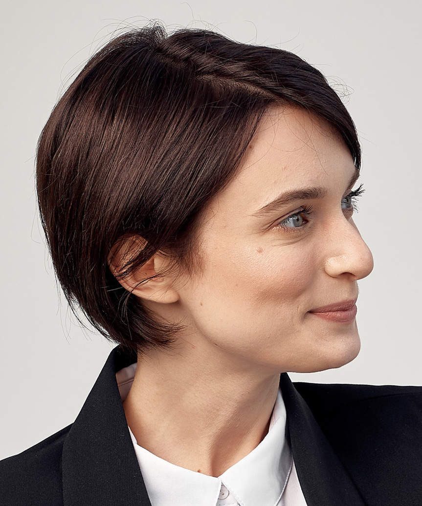 Sleek Minimalistic French Bob  - view from the side
