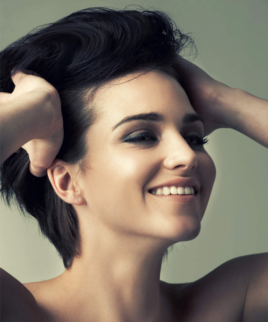 Edgy Voluminous Pixie Cut With Messy Side-Swept Bangs - view from the side