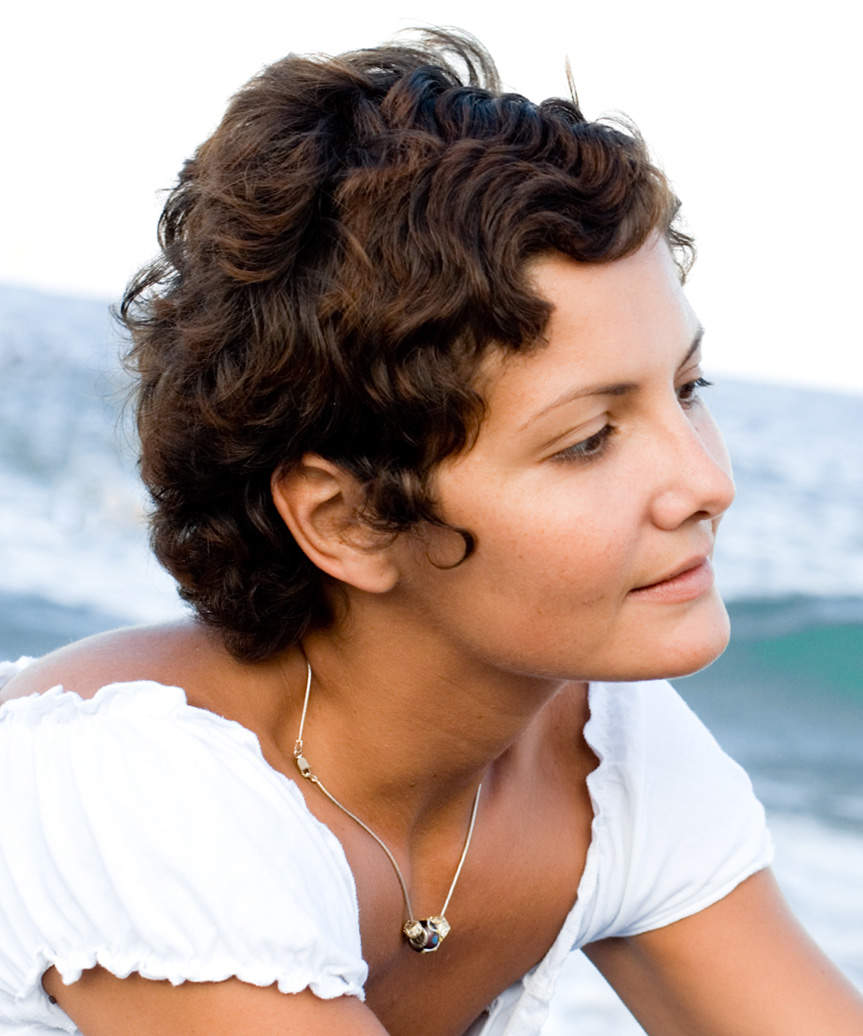 Pixie Cut With Natural Curls - view from the side