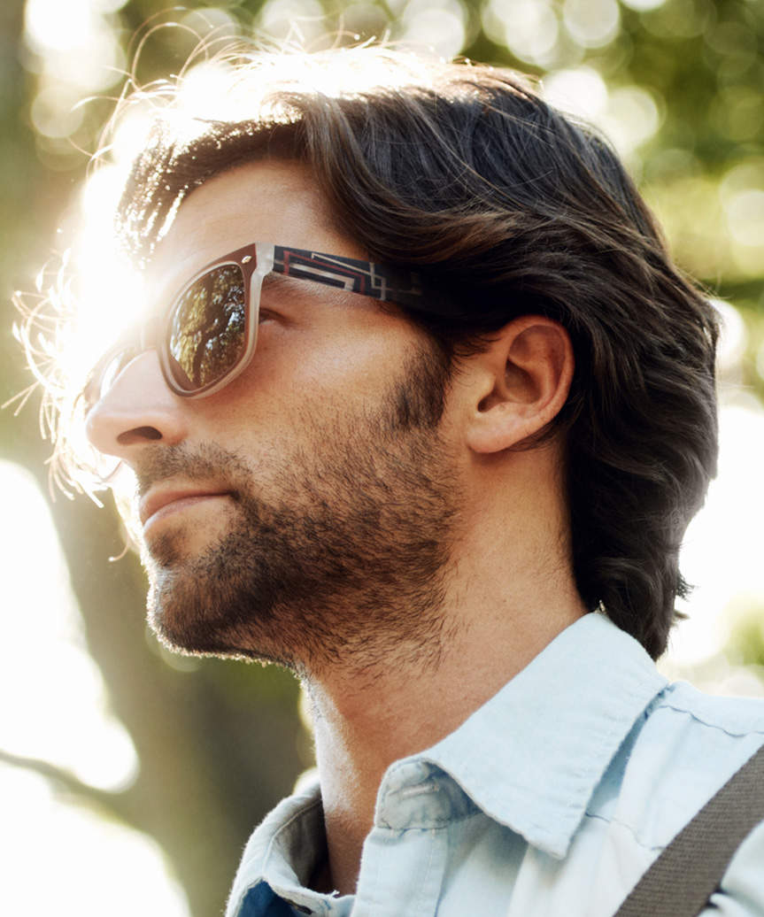 Male Medium-Length Surfer Hairstyle - view from the side