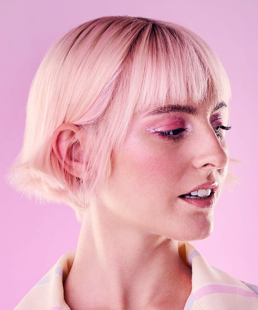 Sophisticated And Youthful Micro Bob Haircut - view from the side