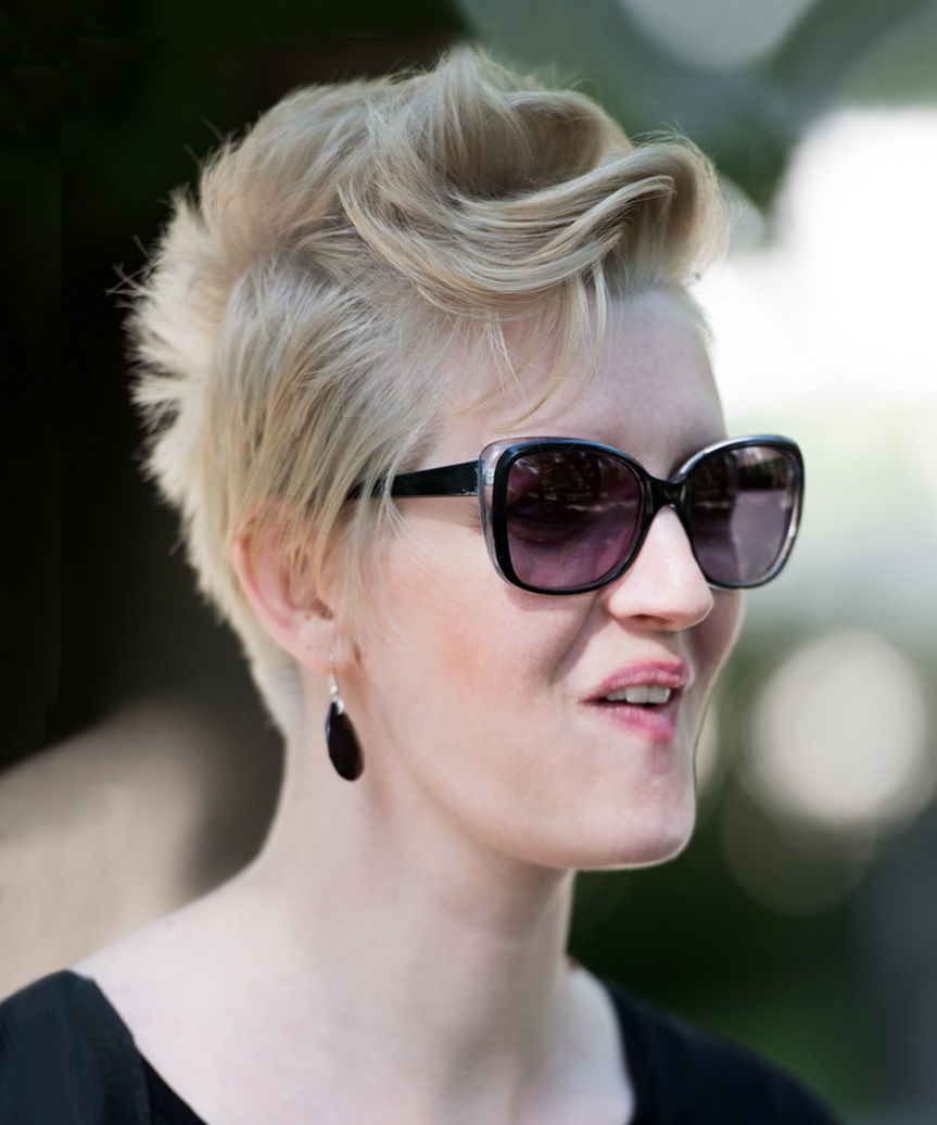Modern Pixie Cut With Voluminous Top - view from the side