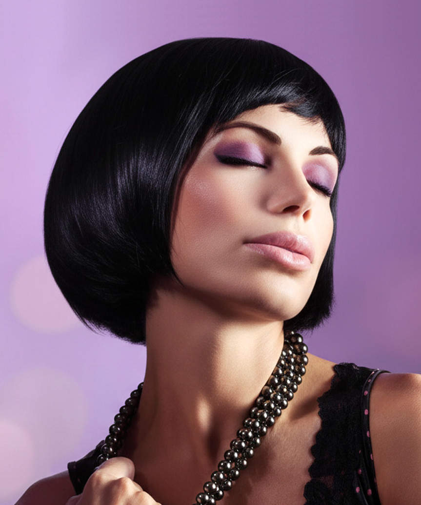 Chin-Length Pageboy Bob Cut - view from the side