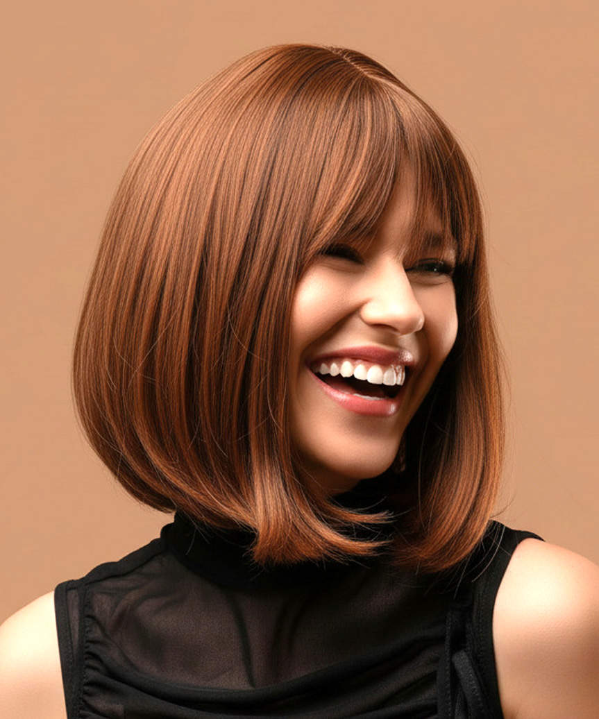 Sleek Inverted A-Line Lob With Round Shape - view from the side