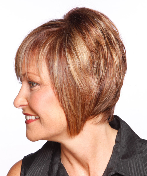  Two-Tone Light And Medium Blonde Hairstyle With Wispy Bangs - side on view
