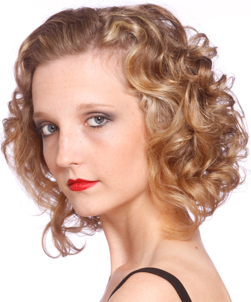 Curly   Light Blonde - side on view