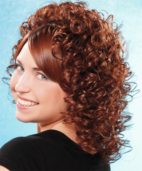 Medium Curly Brunette Hairstyle