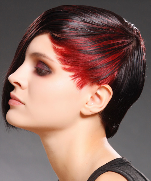 Sleek And Flamboyant One-Sided Hairstyle - side on view