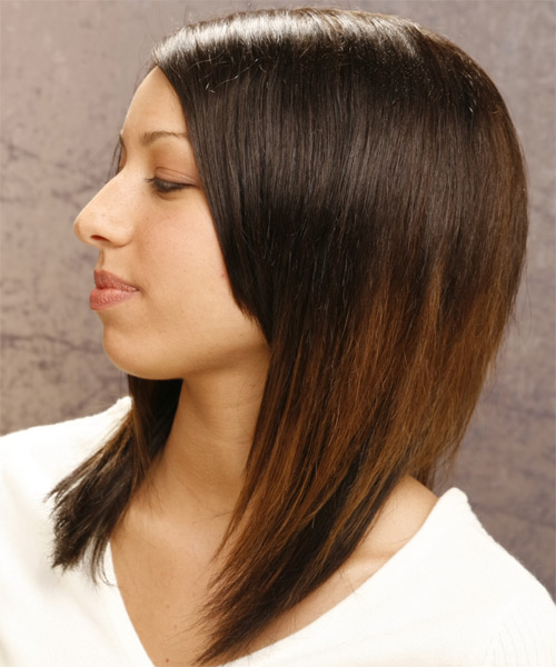  And Sleek Classic Hairstyle With Height And Wispy Ends - side on view