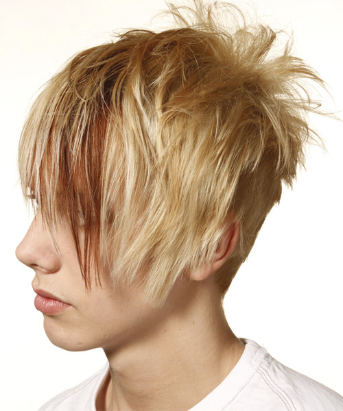  Short Straight    Blonde   Hairstyle  for Men - Side on View