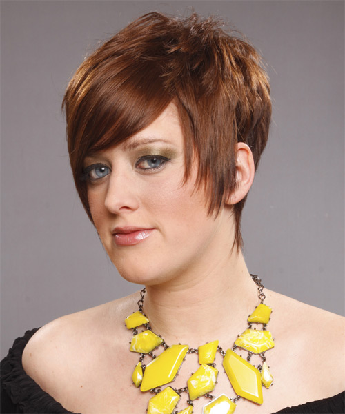 Wispy  With Choppy Layers And Side-Swept Bangs - side on view