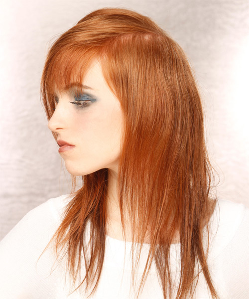 Long Straight Hairstyle with warm red hair