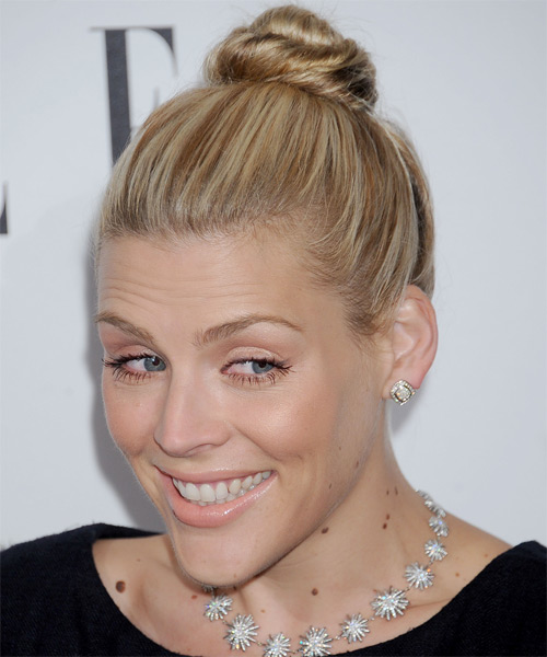 Busy Philipps Long Straight    Blonde  Updo   with Light Brunette Highlights - side on view