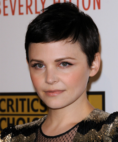 Ginnifer Goodwin Dark Brunette Pixie - side on view