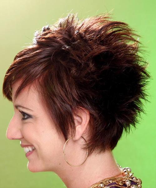 Short Straight Alternative Hairstyle - Chocolate Hair Color