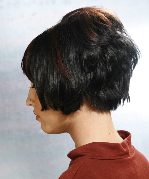  Textured Hairstyle With Peeping Bangs - side on view
