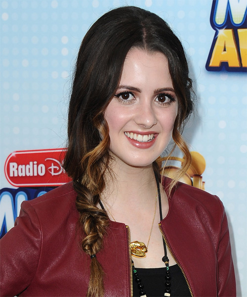 Laura Marano Long Curly Dark Brunette Braided Half Up 