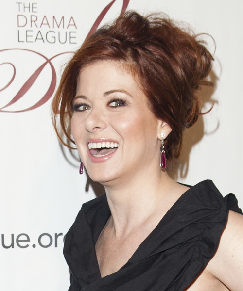 Debra Messing Long Straight    Updo - side on view
