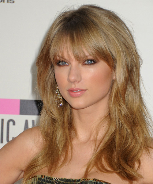 Image of Taylor Swift straight shag haircut