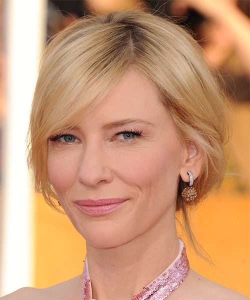 Cate Blanchett Long Straight   Light Golden Blonde  Updo - side on view
