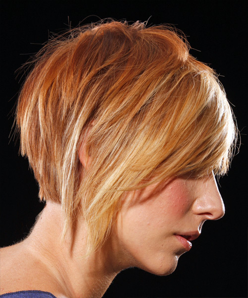  Straight Shiny Strawberry Blonde Hairstyle - side view
