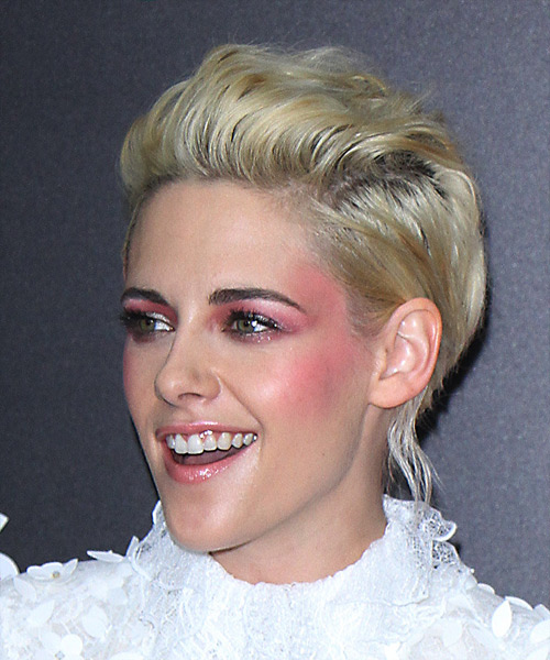 Kristen Stewart Short Wavy Formal Hairstyle - Light Blonde 