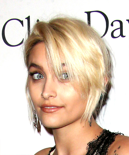 Paris Jackson Short Straight Shag Hairstyle with Side Swept Bangs