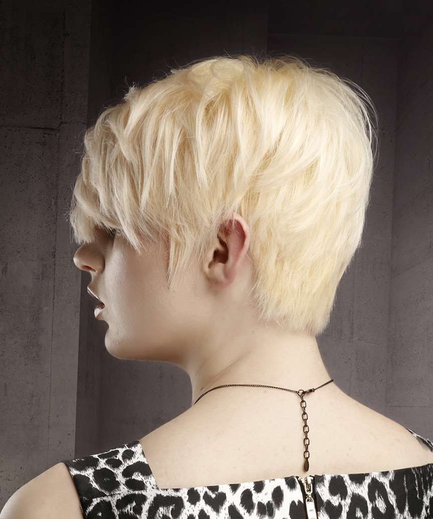 Yellow-Platinum Blonde  With Texture And Body - side view