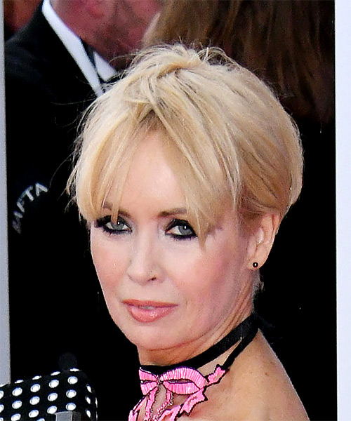 Lysette Anthony Light Blonde Pixie  with Layered Bangs - side view