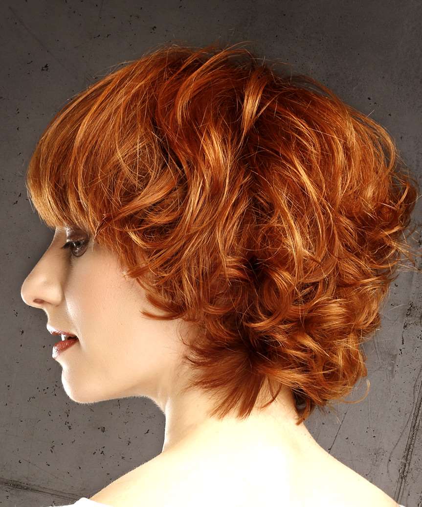 Short Vibrant Bob Haircut With Copper Waves