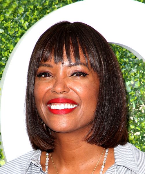 Aisha Tyler Medium Straight Bob with Blunt Cut Bangs