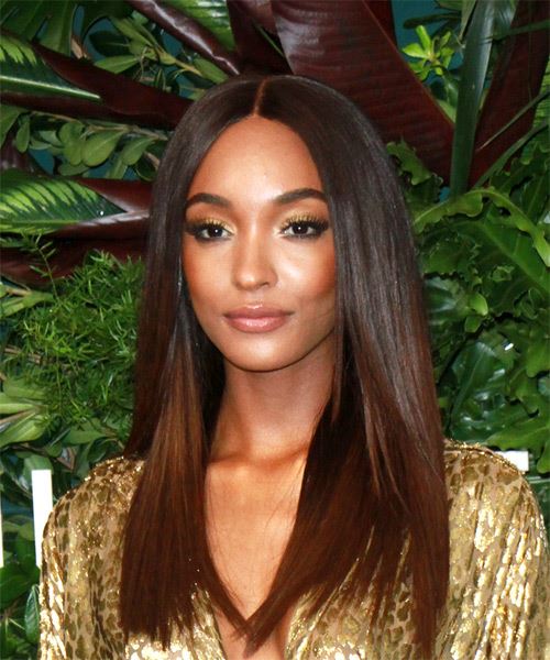 Jourdan Dunn Long Straight    Brunette and Auburn Two-Tone - side view