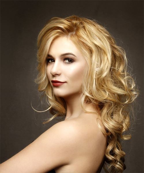  Long Wavy Casual Hairstyle - Medium Blonde - Side View