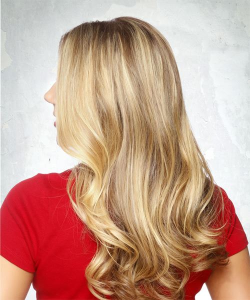  Long Wavy   Light Blonde   Hairstyle   - Side View