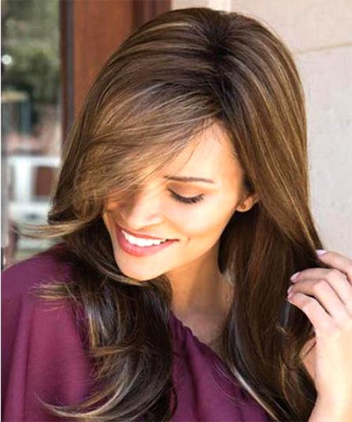 Angelica PM Monofilament Wig by Noriko - Long Straight Wig - Side View