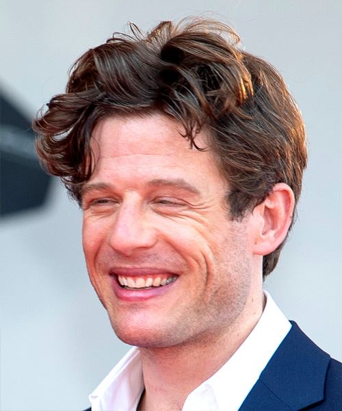 James Norton Short Wavy   Black    with Layered Bangs - side view