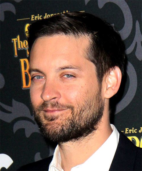 Tobey Maguire Short Straight   Black    Hairstyle   - Side View
