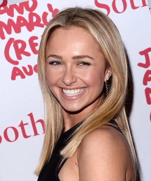 Hayden Panettiere Long Straight    Blonde   Hairstyle   with Light Blonde Highlights - Side View