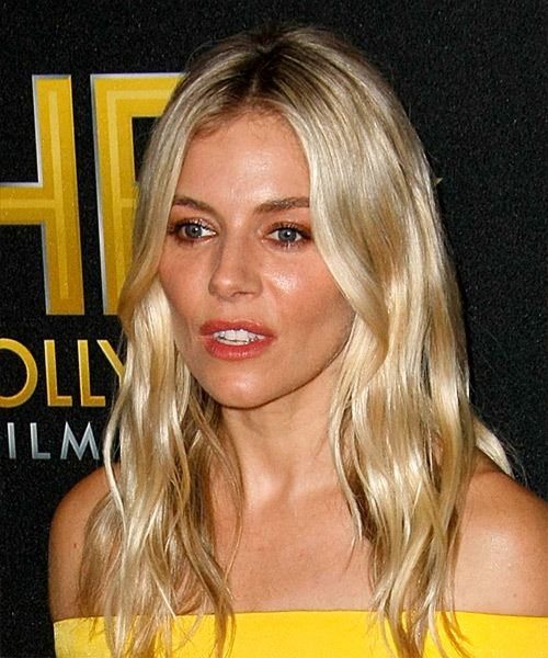 Sienna Miller Long Straight   Light Blonde and Light Brunette Two-Tone - side view